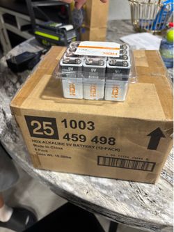 HDX Alkaline 9 Volt batteries 8 packs of 12 batteries