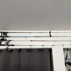fishing rods with wall mounting hooks