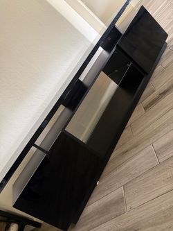 Black Gloss TV Stand with Glass Door