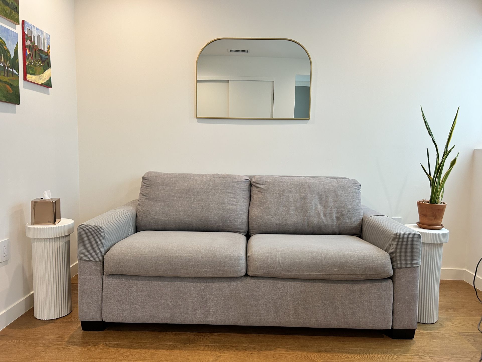 Living Spaces Ethan Full Size Futon Sleeper (74"W x 36"D x 34"H).