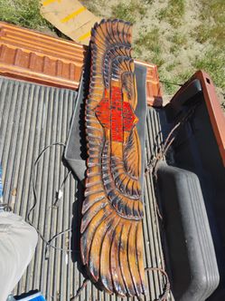 Harley Davidson wooden carved art