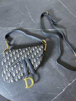 Christian Dior Saddle Bag Oblique Blue – Pre-Owned, Excellent Condition