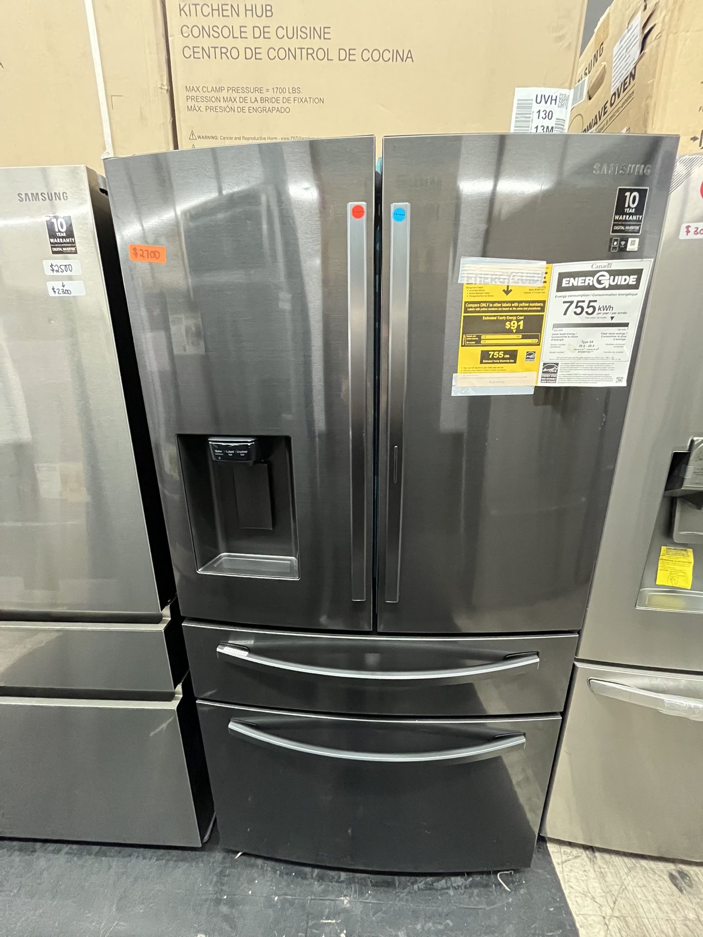 Samsung 4 Door Food Showcase Black Stainless Refrigerator