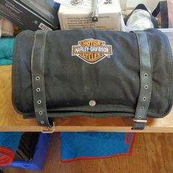 Harley Davidson Roll Up Saddlebag Tool Travel Pack Luggage Bag 8 Pockets Buckle