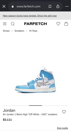 Air Jordan 1 Retro High Off-White UNC