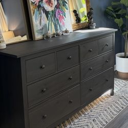 Hemnes dark Grey Dresser And Matching Nightstands (2)
