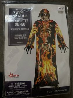 FIRE SKELETON AGES 12-14 LARGE BRAND NEW