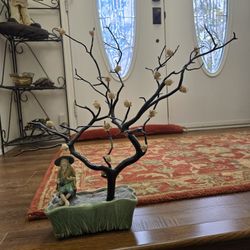 Unique Decorative Artifical Japanese Potted Bonsai Tree With Mudman