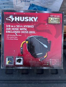 New Husky 3/8” 50 ft. Enclosed Hybrid Air Hose Reel