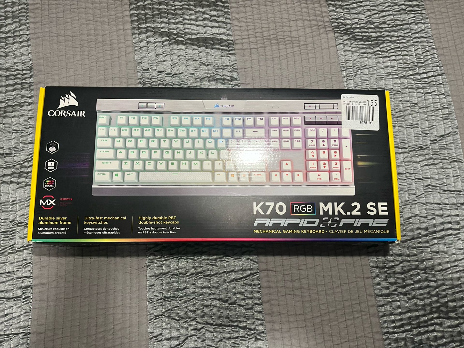 Corsair K70 RGB MK.2 SE White Silver Rapid Fire Mechanical Gaming Keyboard
