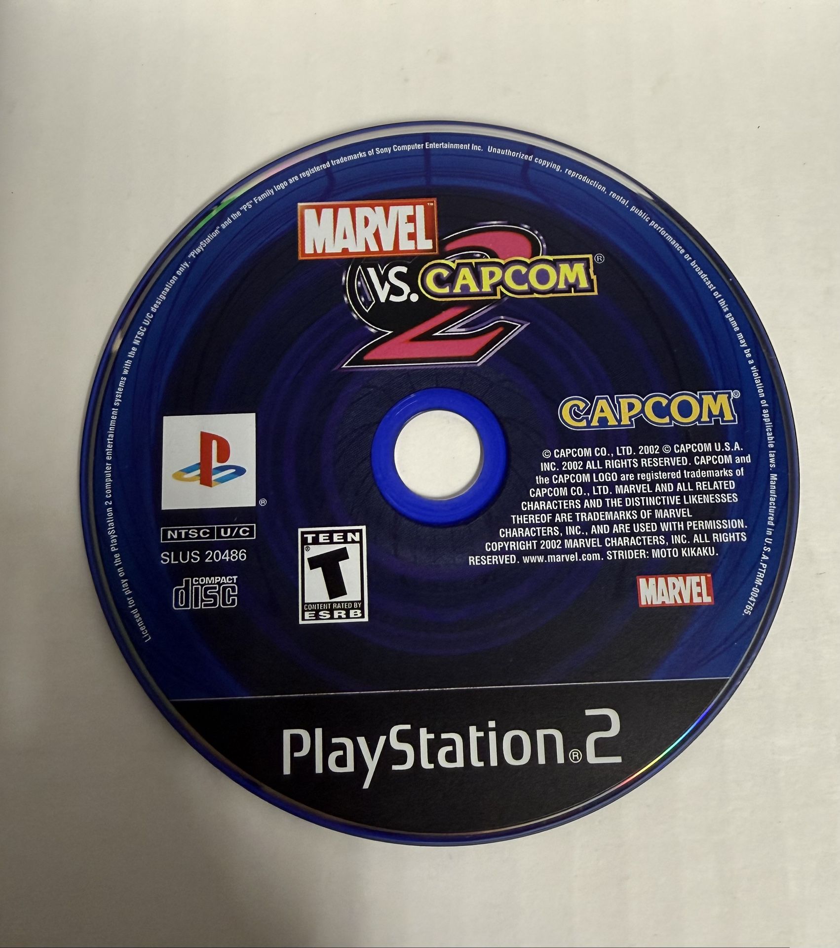 Sony PlayStation Marvel Vs Capcom 2 PS2 - Disc only - Tested