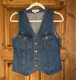 Molly Bracken Dark Blue Denim Vest Size M