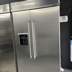 2023 Kitchen Aid Built In Side By Side 48” Refrigerator 