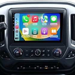 Car Stereo Radio Chevrolet Silverado GMC Sierra 2014-2018, Wireless CarPlay Android Auto, Bluetooth GPS, 10” Touch Screen Head Units, Backup Camera