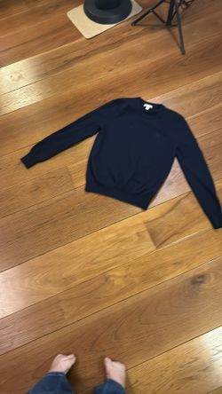 Burberry Merino Wool Elbow Patch Crewneck Sweater
