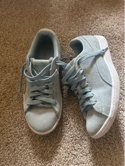 Powder-blue suede Pumas