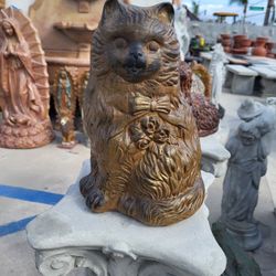 CEMENT CAT STATUE  (12" INCH TALL) $40