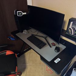 Pc Setup With Desk And Chair