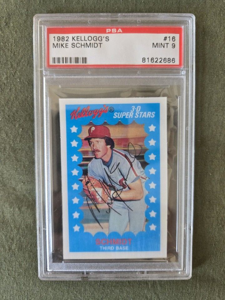 MIKE SCHMIDT 1982 Kellogg's #16 PSA Graded Card MINT 9 MLB Philadelphia Phillies