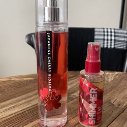 2 For $8 Bath & Body Works Japanese Cherry Blossom Body oil  And Shimmer Mists