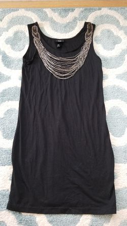 H&M Black Beaded Tank Top Dress size XS