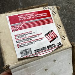 Milwaukee Chain Hoist 15 Feet 