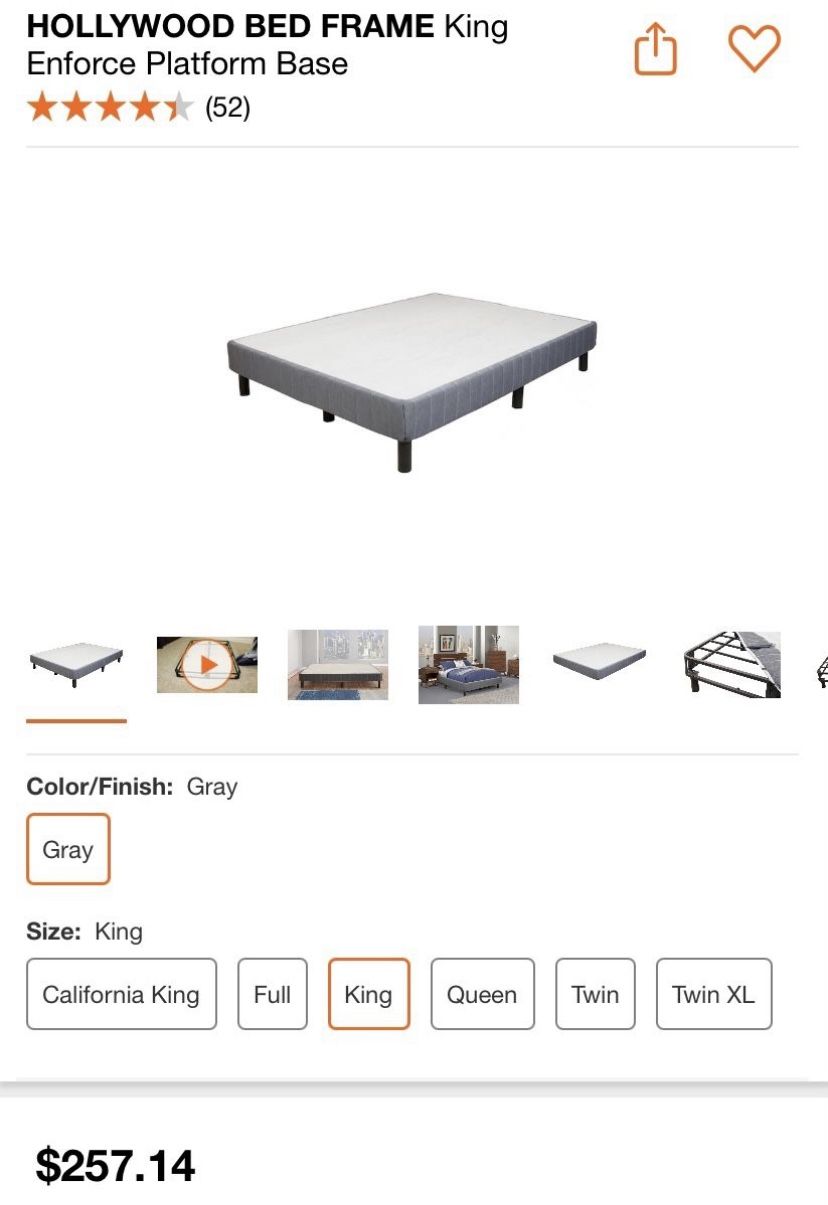 King Size Dual Bedframe And Box spring 