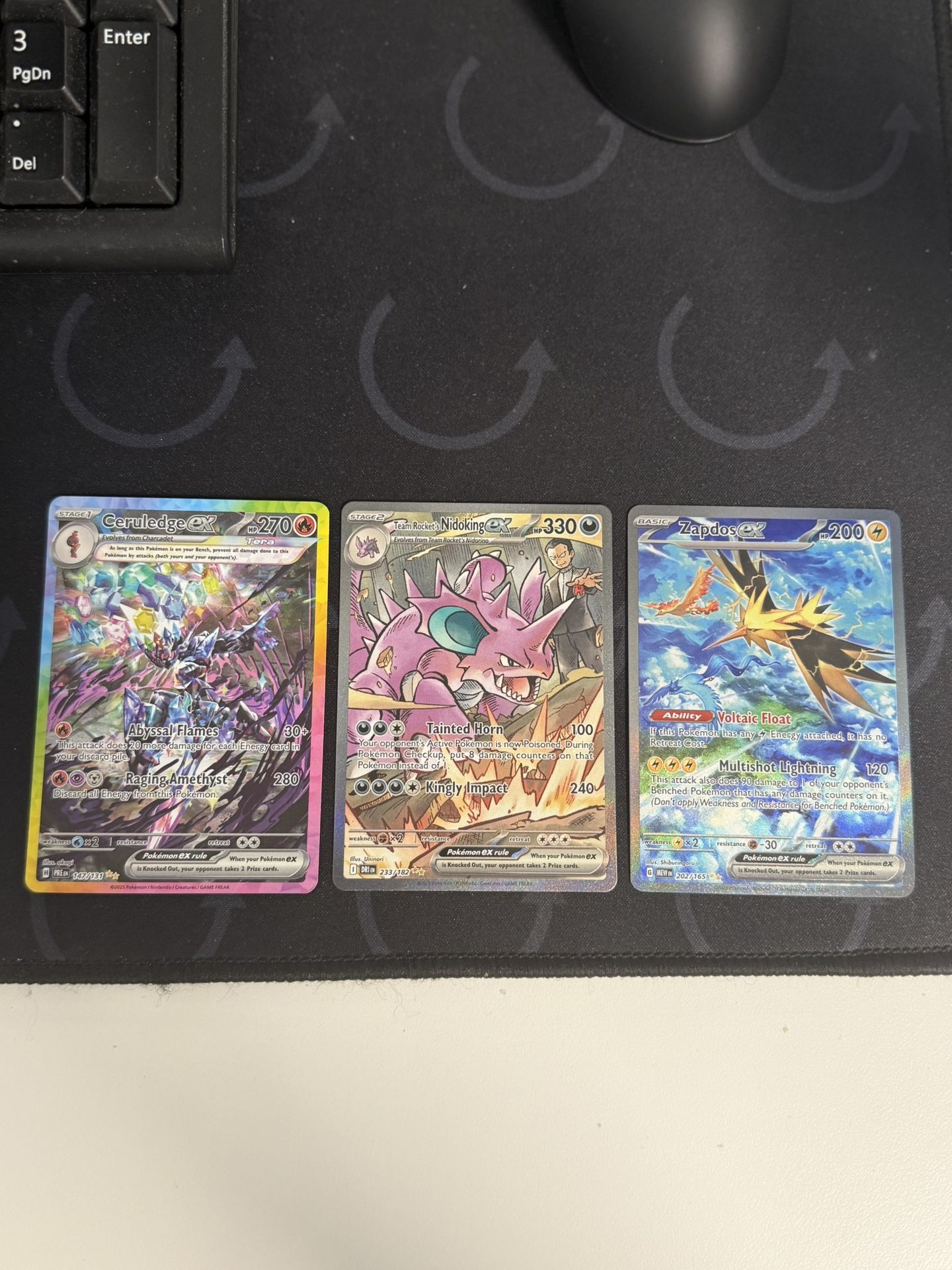 Pokemon Ceruledge Ex, Nidoking Ex, Zapdos Ex