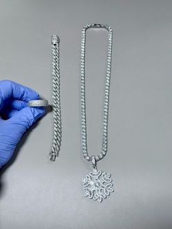 Iced-Out Jewelry Bundle – Tennis Chain, Pendant, Bracelet & Ring