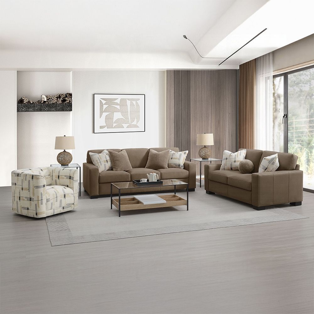 Sofa and Loveseat Brown Suede fabric, New Especial price