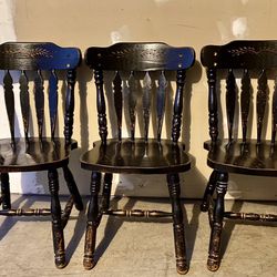 Hard Wood Chairs (Set of 3) 
