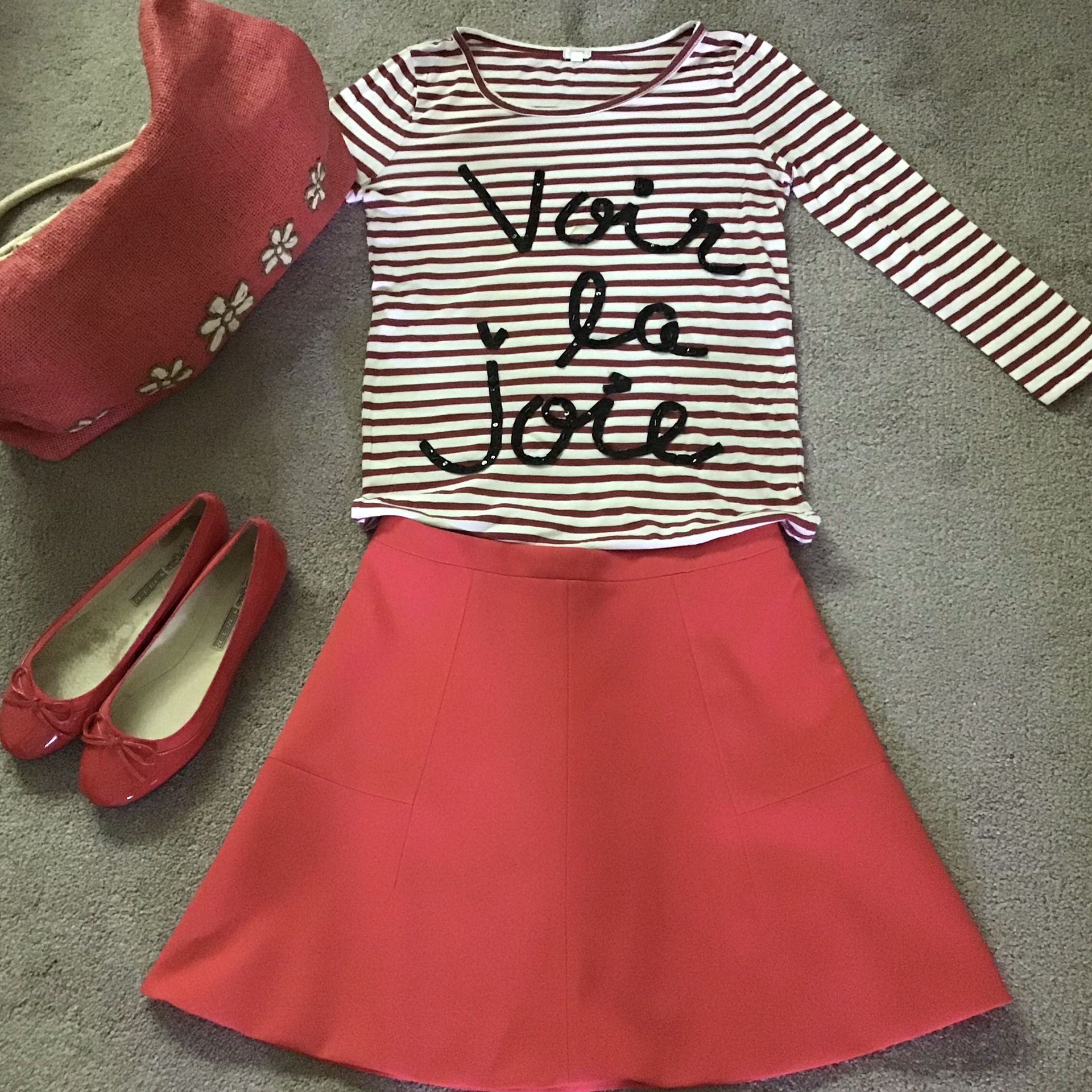 NWOT-NEOCON watermelon red A-line mini skirt