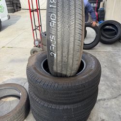 4 used tires 275-70-18 michelin defender LTX M/S 2 with 80% of life tread