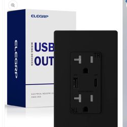 ELEGRP USB Wall Outlet Receptacles, Each USB Port with 30W Ultral Speed, Wall Pl