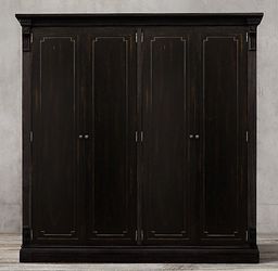 Rare Restoration Hardware Saint James 4 Door Cabinet Antiqued Coffee Exra Large