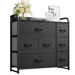 Fabric Dresser with 7 Drawers - Storage Tower with Large Capacity