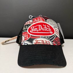 Von Dutch “Repeated Logo” Trucker Hat (Snapback)