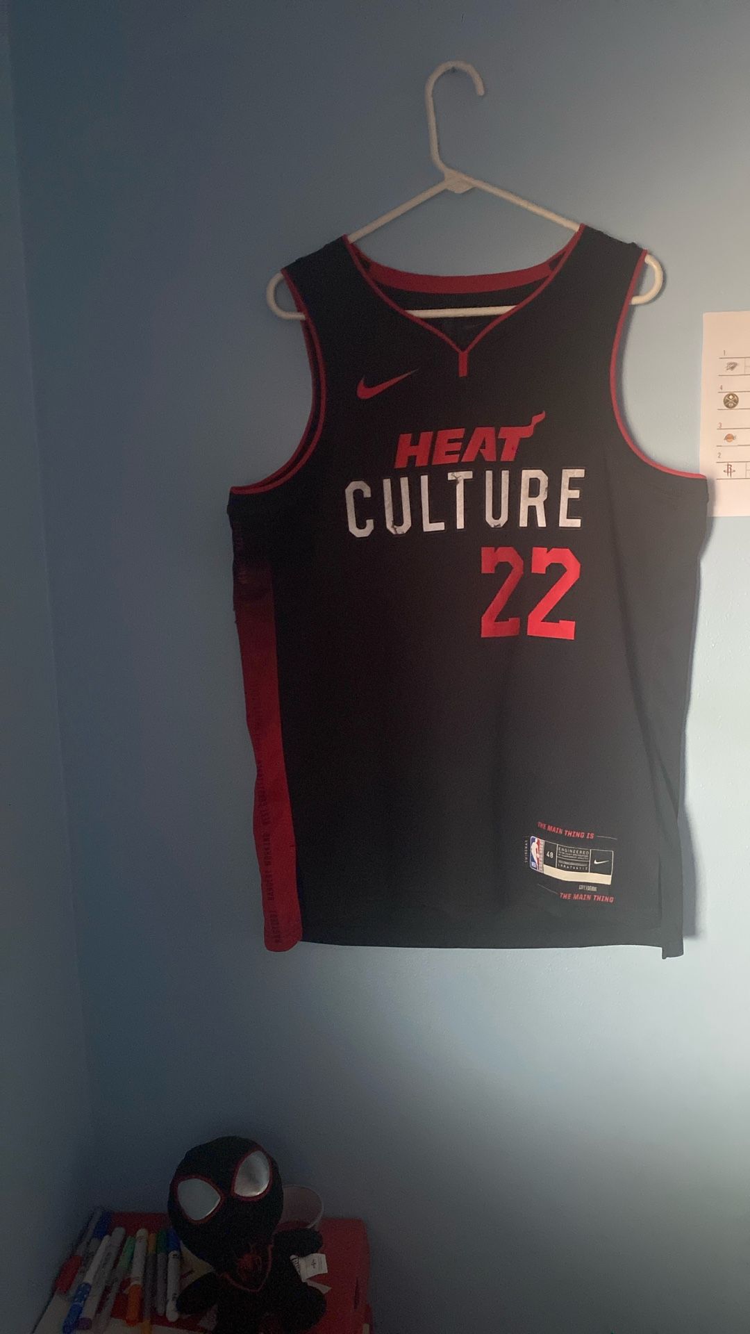 JIMMY BUTLER NIKE HEAT CULTURE SWINGMAN JERSEY; SIZE LARGE