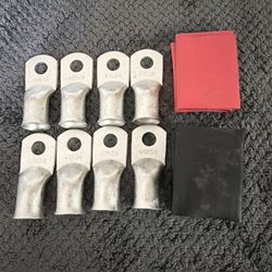 8 Pcs Battery Cable Ends 4/0 AWG 1/2" with Heat Shrink Tubing