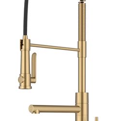 KRAUS Artec Pro Commercial Style 22-Function Single Handle Pull Down Kitchen Faucet with Pot Filler in Spot-Free Brushed Brass, KPF-1605BB   Style:  3