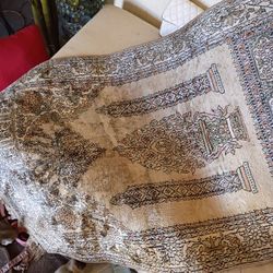 Antique Handmade  Silk Oriental Prayer Rug
