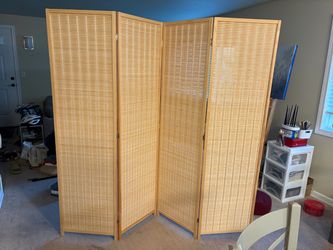 4-Panel Bamboo Woven Room Divider
