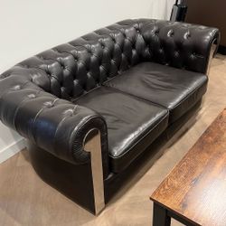 Leather Love Seat And Couch 