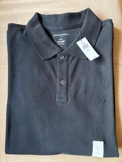 Banana Republic Men’s Black Polo Tall Large