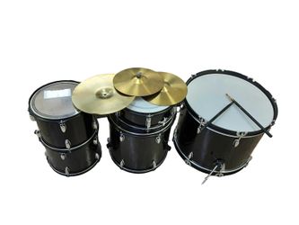 Evans Black Drum Set