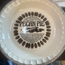 Vintage Pecan Pie Recipe 11” Pie Plate Royal China with Crimped Scalloped Rim