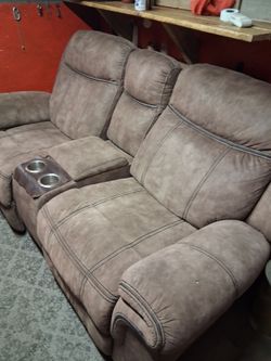 Full size couch with reclining ends