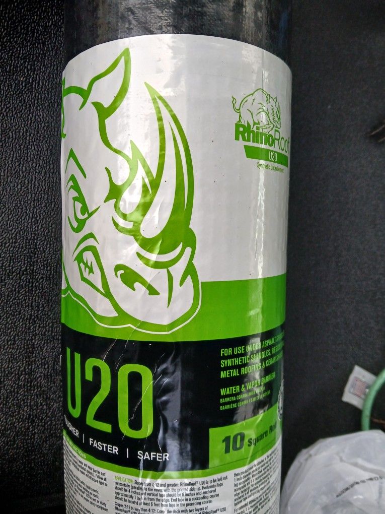 Rhino Roof Underlayment Synthetic Asphalt Roof Underlayment Roll 10 Square