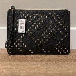 Michael Kors Black Leather Clutch