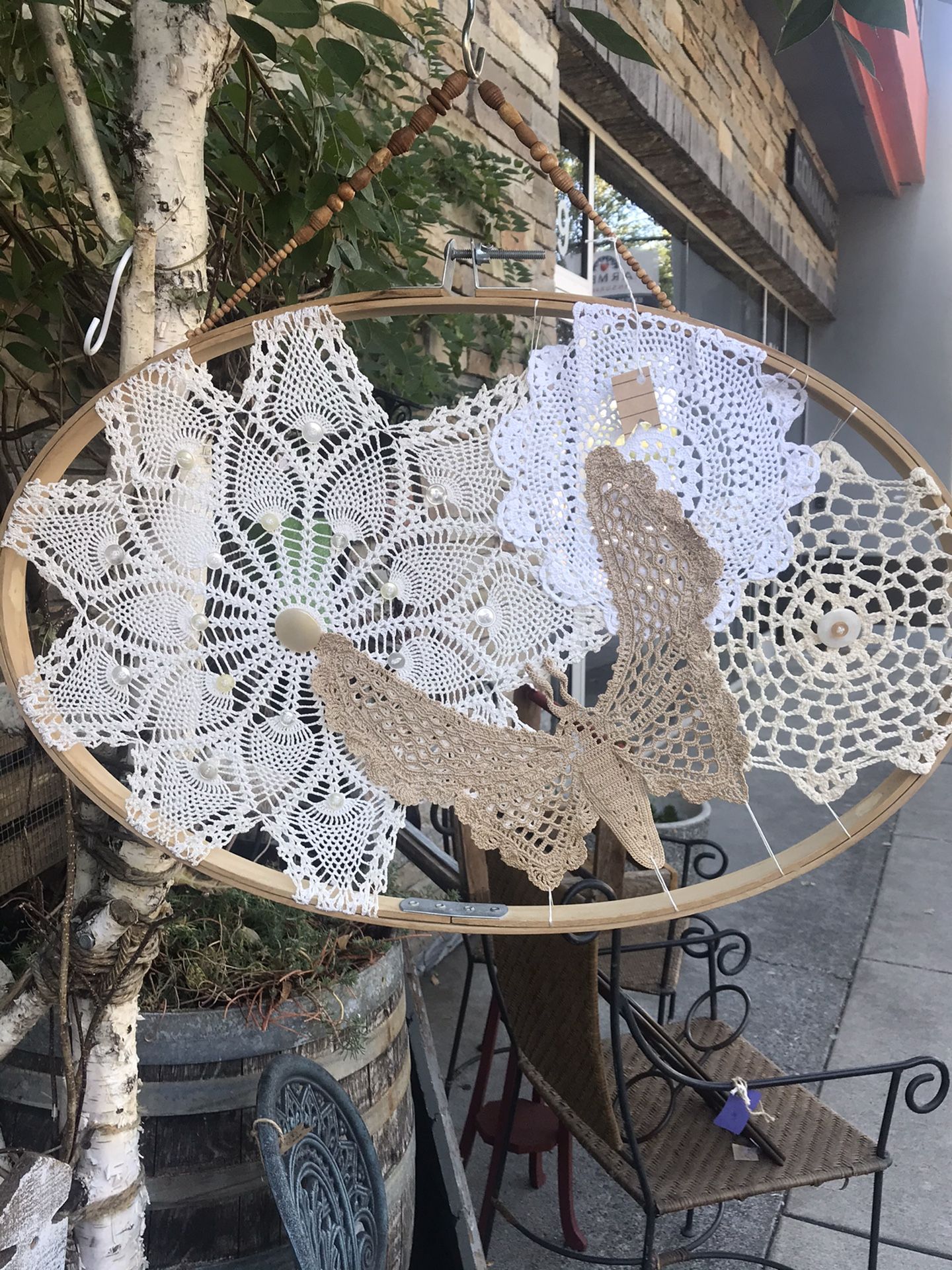Vintage Doily Wall Hanging